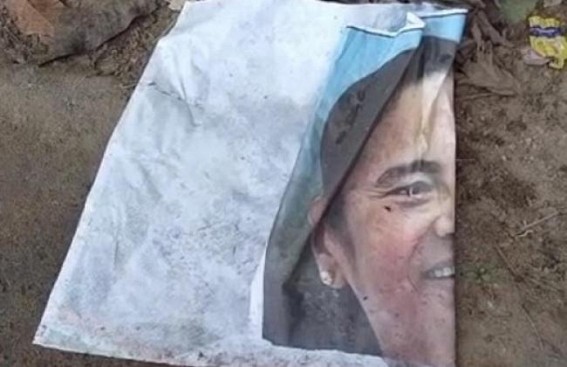 TMC’s flag, Festoons found in Pond, Drains and an abandoned place in Teliamura, arrow of allegation on ruling Govt miscreants TMC’s flag, Festoons found in Pond, Drains and an abandoned place in Teliamura, arrow of allegation on ruling Govt miscreants